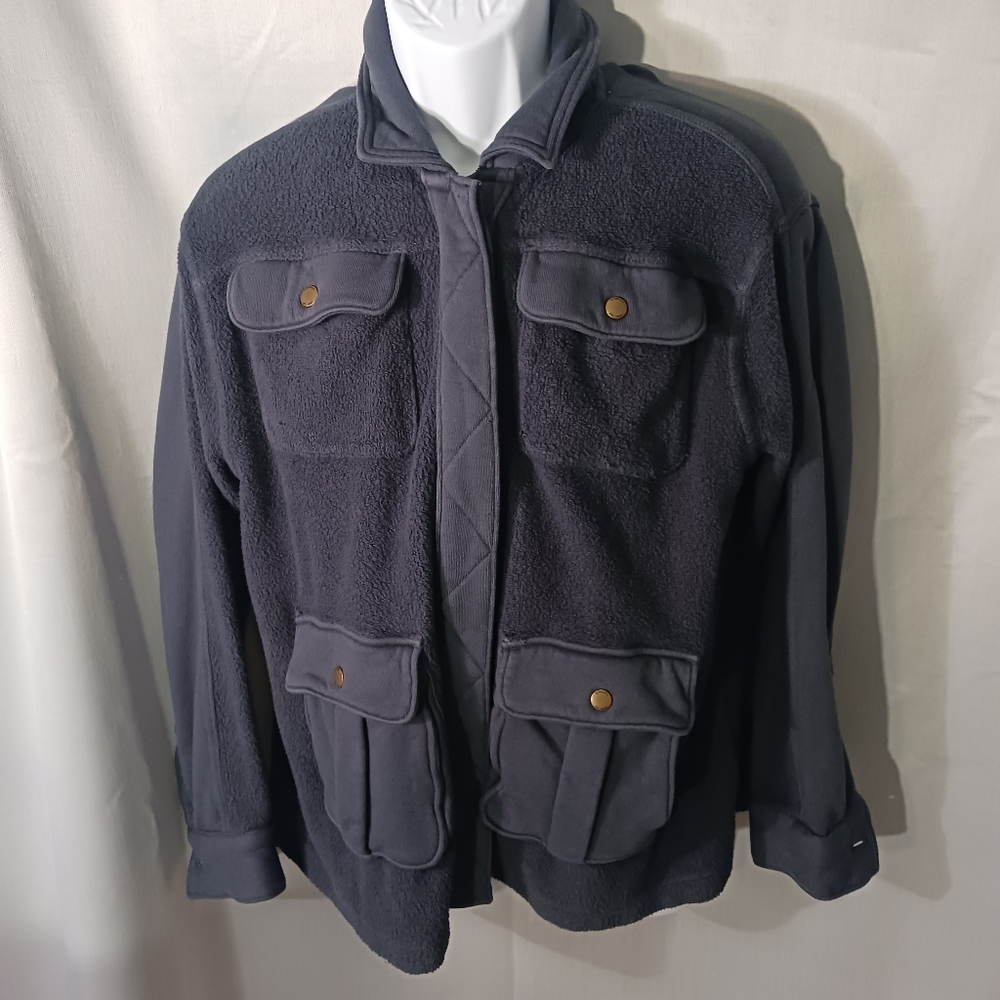 O'Neill Deep Blue Men's Snap Closure Jacket With Front Pockets Size S